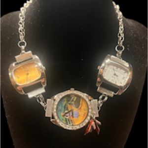 Handmade, watch, choker necklace